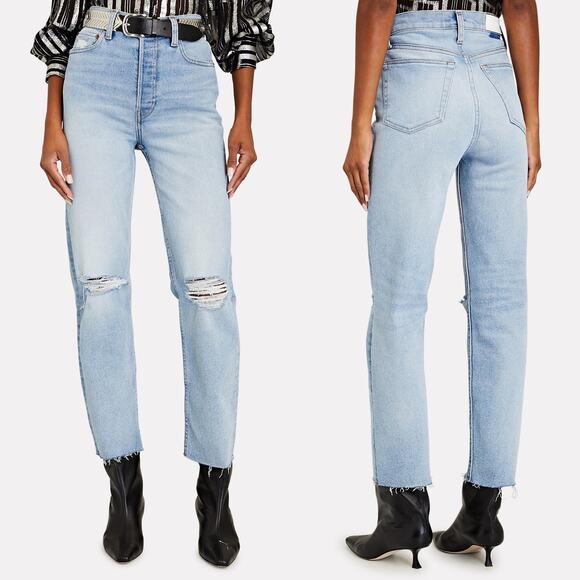 RE/DONE NWT 70s High-Rise Stove Pipe Jeans Seawater Destroyed Women’s Size 30 - Picture 1 of 8